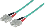 Intellinet 751100 Cable De Fibra Optica 3 M Sc Om3 Color Aguamarina