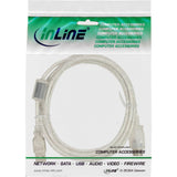 Cable De Extensión Usb 2.0 Inline Transparente Tipo A Macho A Hembra Con Estrangulador De Ferrita De 5 M