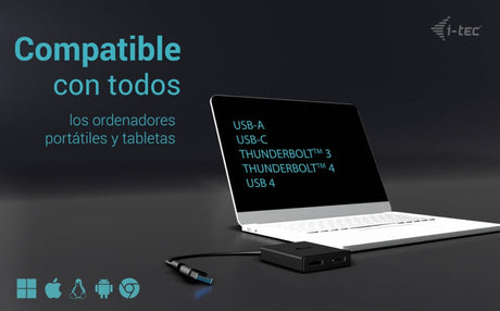EAN 8595611706851 - i-tec CADUAL4KDP adaptador de cable de vídeo 0,27 m USB Type-A/USB Type-C 2 x DisplayPort Negro imagen 5