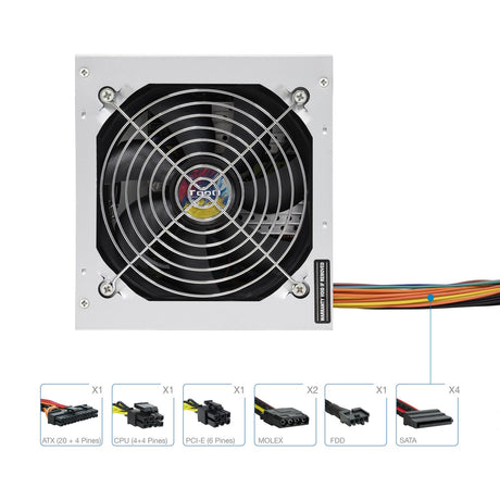 EAN 8433281010260 - TooQ TQAPOLO-500SP unidad de fuente de alimentación 500 W 20+4 pin ATX ATX Plata imagen 3