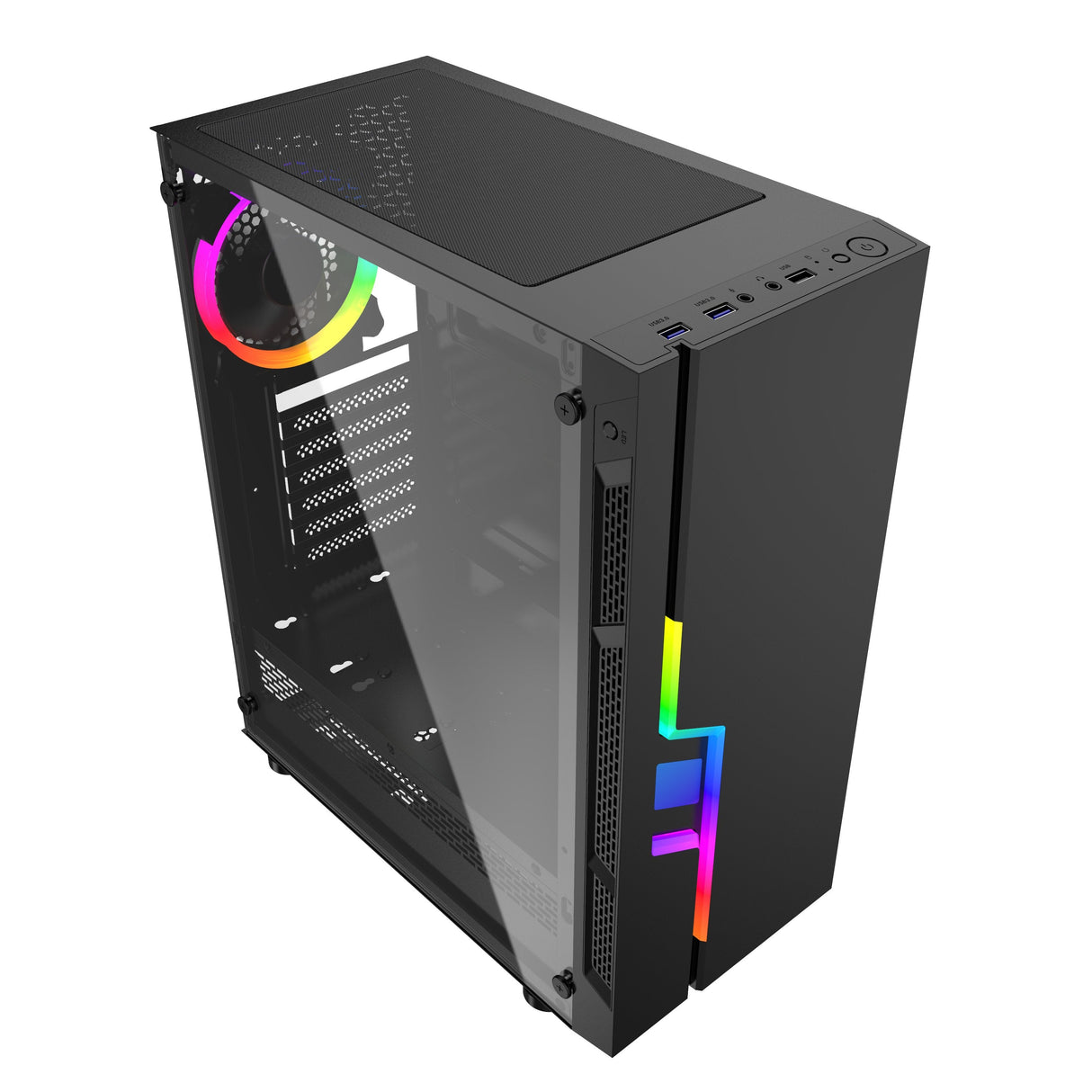 Caja Pc Gembird Fornax 2000 Rgb Led Strip Rgb Rear Fan Con Ajuste De Color
