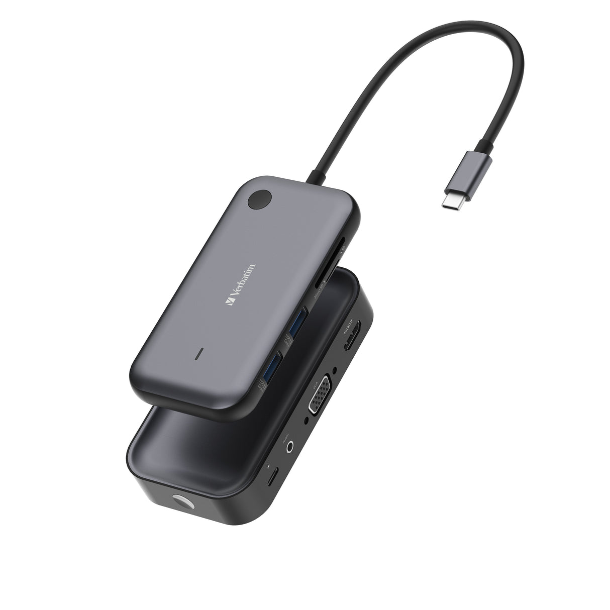 Adaptador De Pantalla Inalámbrica Usb Tipo-C Verbatim Share My Screen 1080p Wda-01 1xhdmi 1xusb 1xusb Tipo-C Gris Y Negro