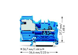 Wago 2002-7114 1-Leiter-N-Trennklemme, 2,5 Mm,Push-In Cage Clamp ,Blau
