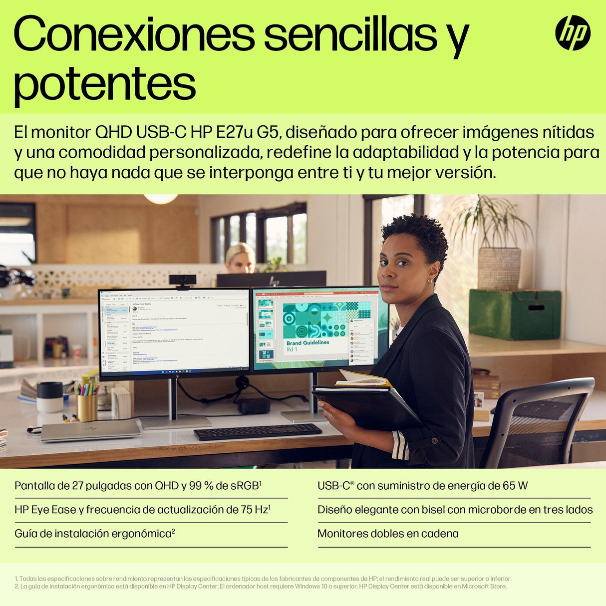 EAN 0196786295973 - HP E27u G5 QHD USB-C Monitor pantalla para PC 68,6 cm (27") 2560 x 1440 Pixeles Quad HD LCD Negro imagen 13