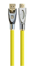 Cable De Conexión Displayport 1.2 An Hdmi 2.0, 4k2k Uhd, 24k Chapado En Oro Contactos, Ofc, Malla De Nailon Amarillo, 1m, Python® Series
