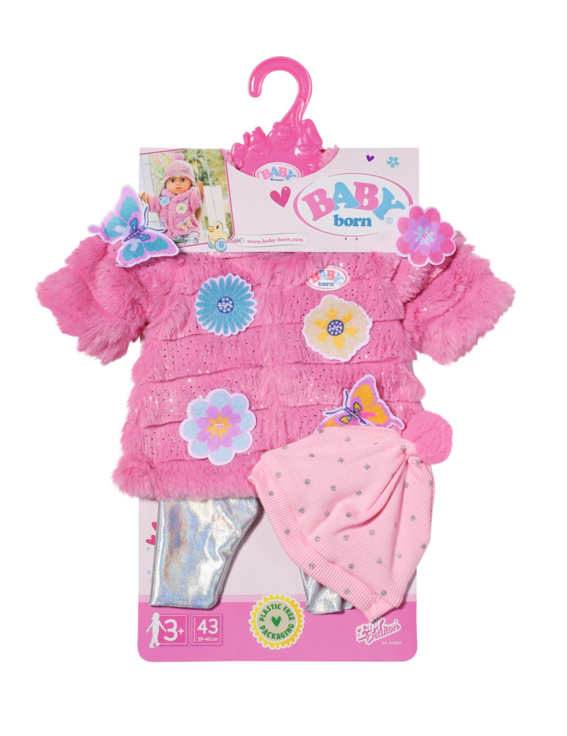 Baby Born Pink Coat Set 43cm Juego De Ropita Para Muñeca 833834