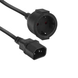 Cable Extension C14 A Cee 7/3 Shucko Hembra 0,20m Negro