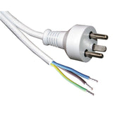 Roline Power Cable Open End. K Plug. White. 5.0m