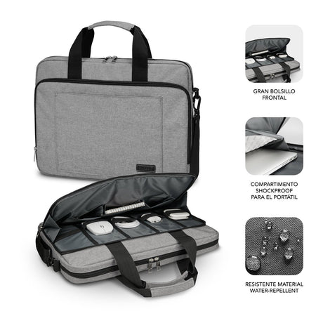EAN 8436586741624 - SUBBLIM SUB-LB-4APLB10 maletines para portátil 39,6 cm (15.6") Maletín Toploader Gris imagen 2