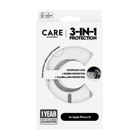 EAN 5715685004759 - PanzerGlass CARE™ by ® 3-in-1 Ceramic Bundle iPhone 16 funda para teléfono móvil Transparente imagen 3