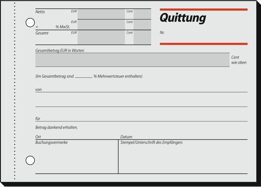 Sigel Recibo Mwst. Separat Ausgewiesen Formularbuch Rc021 1 Ud. - Material De Oficina - A6