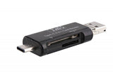 Tnb Lector De Tarjetas Sd Y Micro Sd 3 En 1 Pocket Memory Card Reader (Sd / Micro Sd) - Compatible With All Devices : Usb-C / Usb / Micro Usb - Black