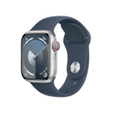 Apple Watch Series 9 Gps Cellular 41mm Caja De Aluminio Plata Correa Deportiva Azul Tempestad S M