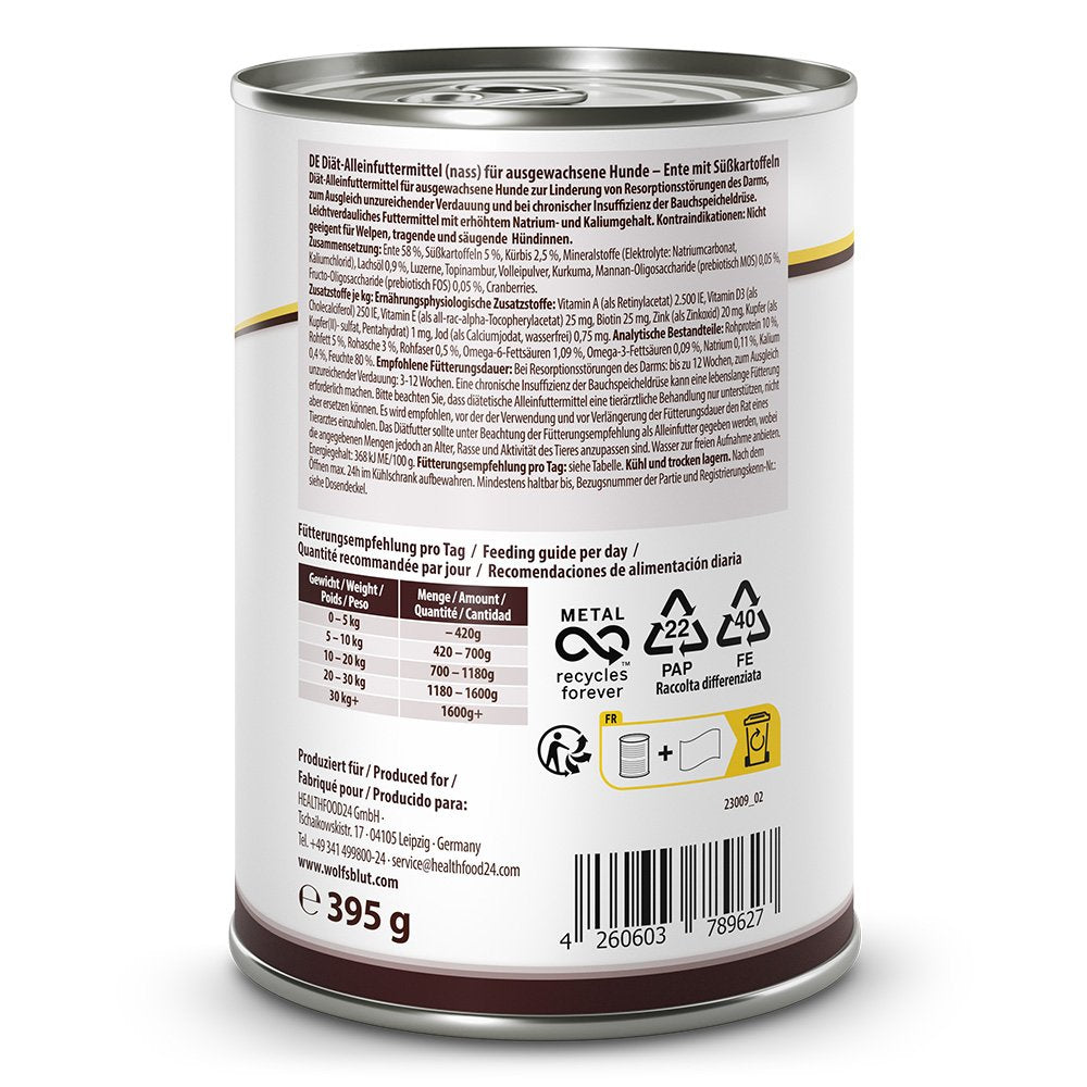 Wolfsblut Vetline Gastrointestinal Pato, Batata Adulto 395 G