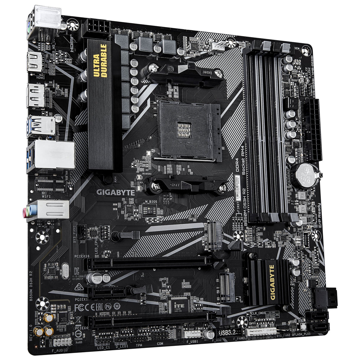 EAN 4719331870454 - GIGABYTE B550M DS3H R2 placa base AMD B550 Zócalo AM4 micro ATX imagen 3