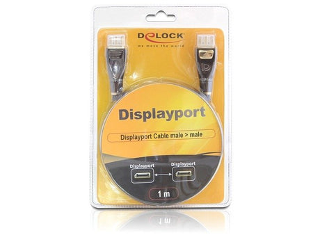 EAN 4043619827701 - DeLOCK 82770 cable DisplayPort 1 m Negro, Marrón imagen 2