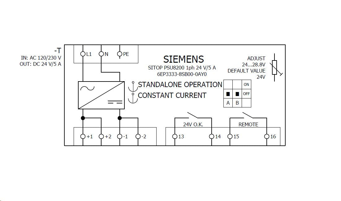 Siemens 6ep33338sb000ay0 Fuente De Alimentación Para Carril Din Din-Rail/Dc 5 A - Pc-/Server Fuente De Alimentación - 120 W