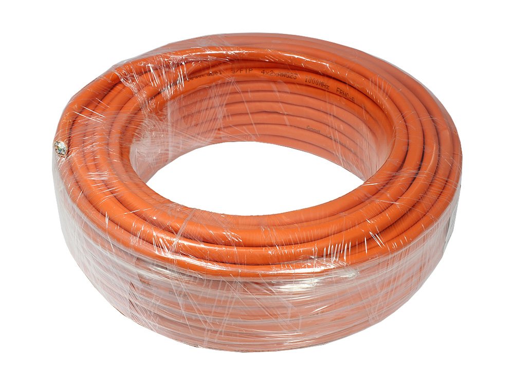 Cable  Alcasa Cat7, 100m De Red Naranja S/Ftp (S-Stp)