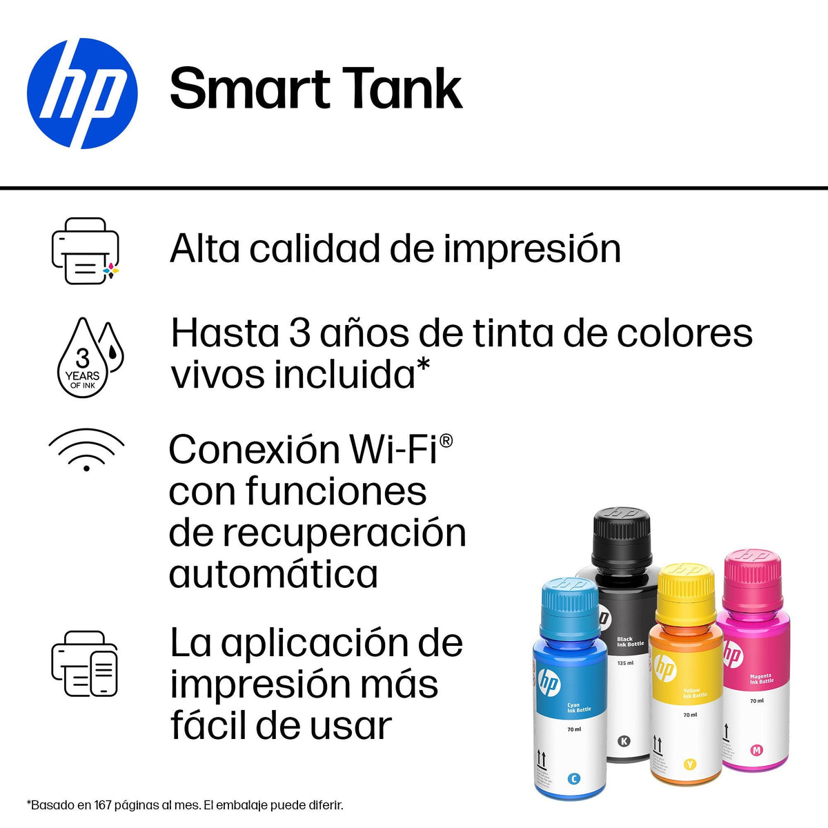 Impresora Multifunción Tinta Hp Smart Tank 5107 Smart Tank 5106 Y 5108 Color Con Depósito De Tinta Recargable Wi Fi Blanco