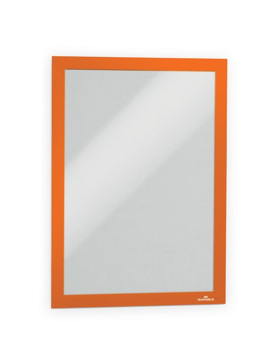 Marco Magnético Durable Duraframe A4 Grande, Pack De 10 Unidades, Naranja
