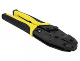 Alicates De Engarzadores Coaxados Universales De Delock, Negro/Amarillo Crimpzange, Por 7 Diámetro Diferente 90296