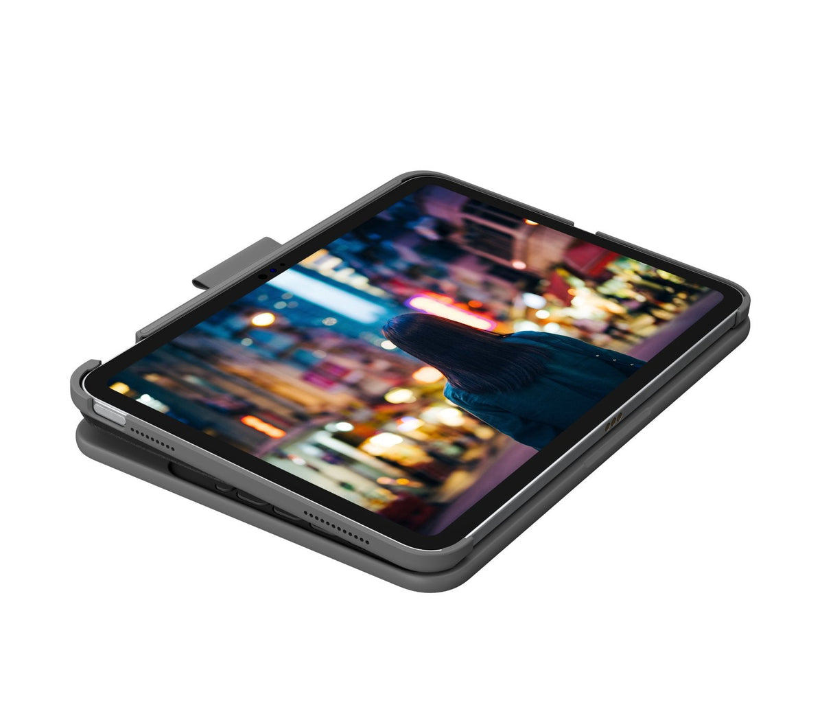 Logitech Slim Folio Qwerty Danés, Finlandés, Noruego, Sueco Bluetooth Gris