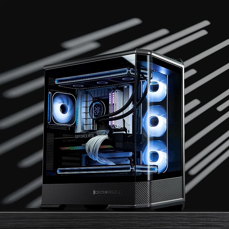 Jonsbo D400 Pc-Gehäuse, Midi Tower, Atx, Tempered Glass - Schwarz