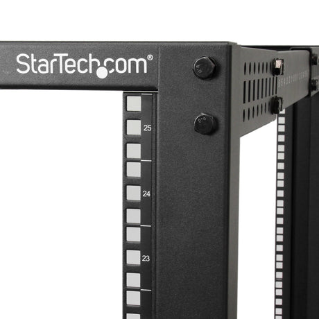EAN 0065030858519 - StarTech.com 4POSTRACK25U armario rack Rack o bastidor independiente Negro imagen 5
