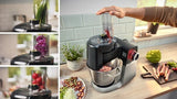 Robot De Cocina  Bosch Home Mums6zs13d Negro/Acero Inoxidable, 1.600 Vatios, Báscula Integrada, Temporizador Mums6zs13d