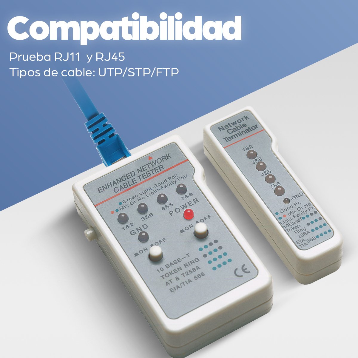 EAN 0766623351898 - Intellinet 351898 comprobador de cables de red Comprobador de cables UTP/STP Gris, Blanco imagen 7