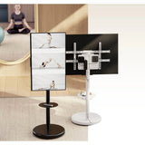 Techly Floor Stand With Trolley Shelf Lcd Led Plasma Tv 37inch-86" White