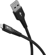 Goobay Lightning Usb-A Supersoft Textile Cable With Metal Plugs, 2 M, Black