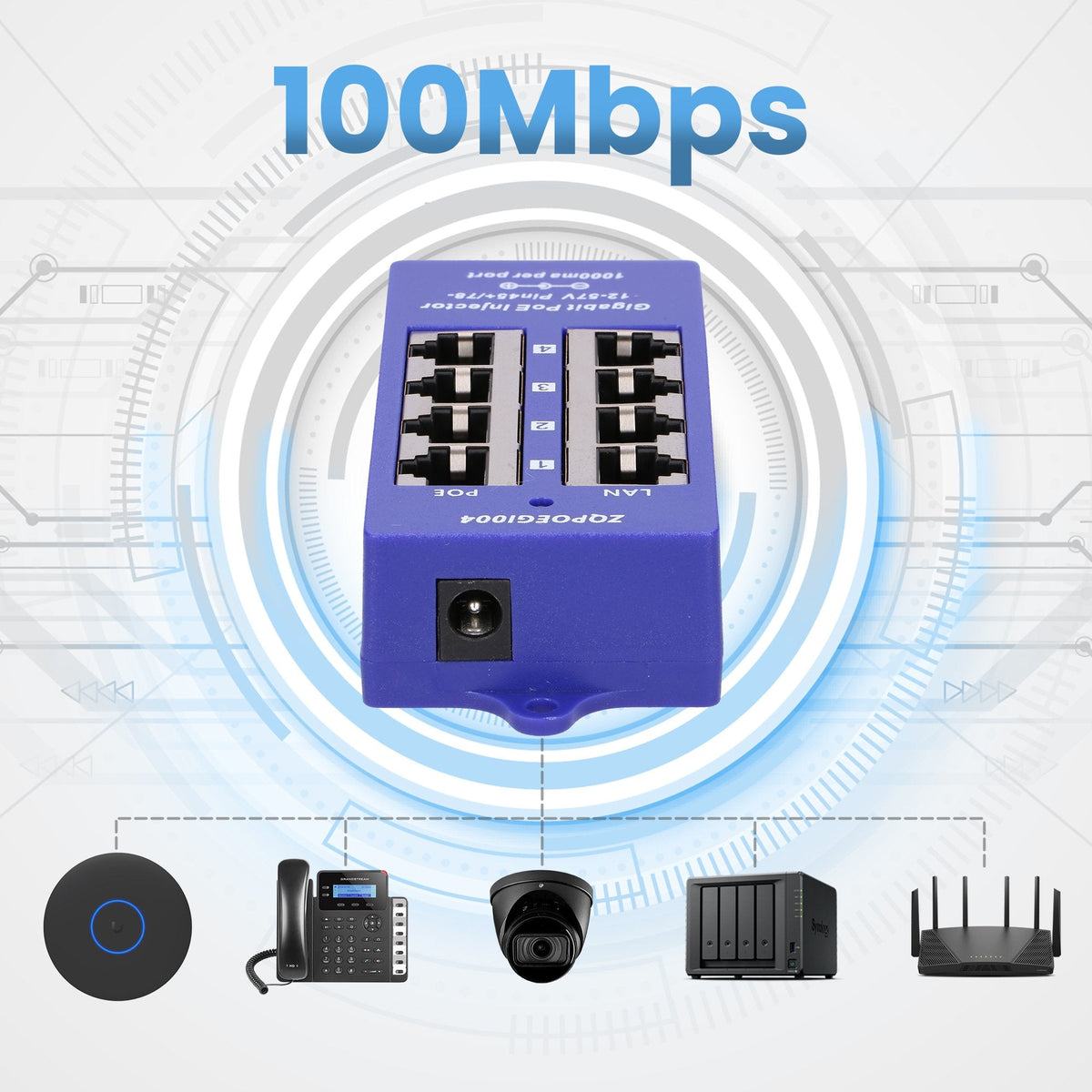 Extralink Poe Injector 4 Port Gigabit