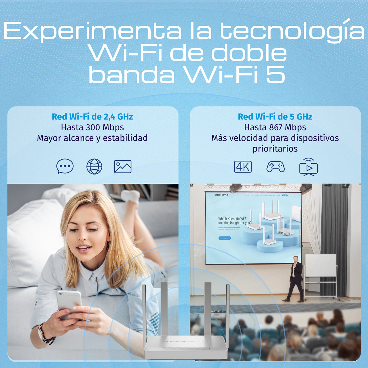 EAN 4897082922155 - Keenetic Explorer 4G (KN-4910) router inalámbrico Ethernet rápido Doble banda (2,4 GHz / 5 GHz) Gris, Bla imagen 3