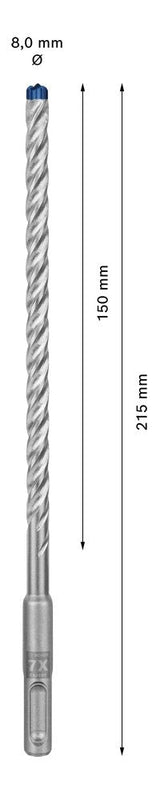 Broca Expert Hammerbohrer Sds-Plus-7x, Ø 8mm Arbeitslänge 150mm