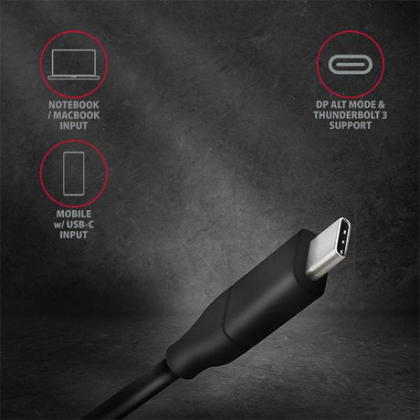 EAN 8595247905314 - Axagon RVC-DPC adaptador de cable de vídeo 1,8 m USB Tipo C DisplayPort Negro imagen 4