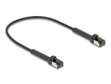 Delock Rj45 Slim Netzwerkcable Cat.8.1 U Ftp Winkelbar Bis 40 Gbps Schwarz 0,25 M