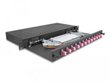 Delock 67005 Caja De Empalme De Fibra Óptica De 19? 12 X Lc Duplex Om4 1u Completamente Montada Lista Para Empalmar