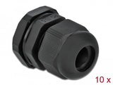 Delock Cableverschraubung Pg13,5 10 Stück Schwarz