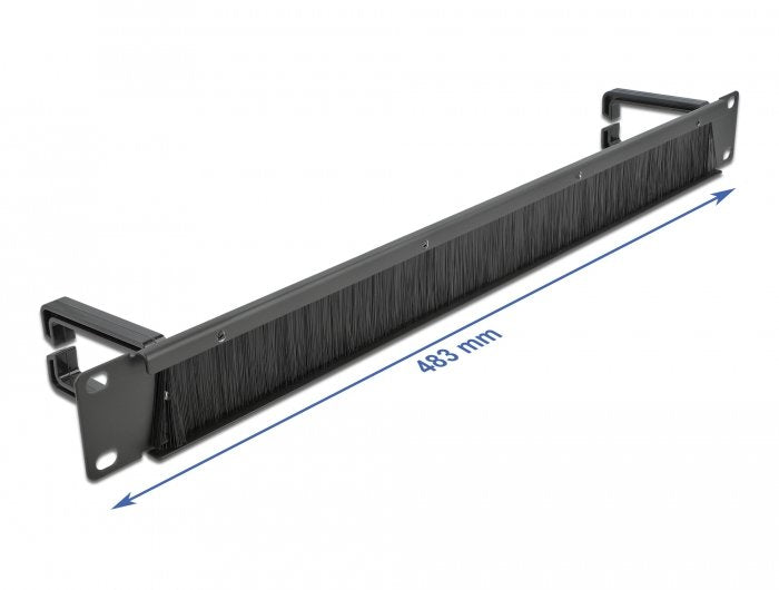 Delock 19? Organizador De Cables Regleta De Cepillo Con 2 Soportes 1 He Negro