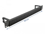 Delock 19? Organizador De Cables Regleta De Cepillo Con 2 Soportes 1 He Negro