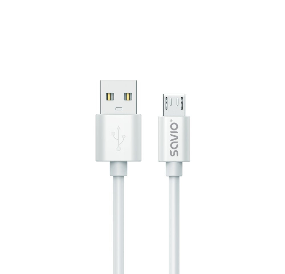 Cable Savio Usb-A - Micro Usb 3 M Blanco Cl-167