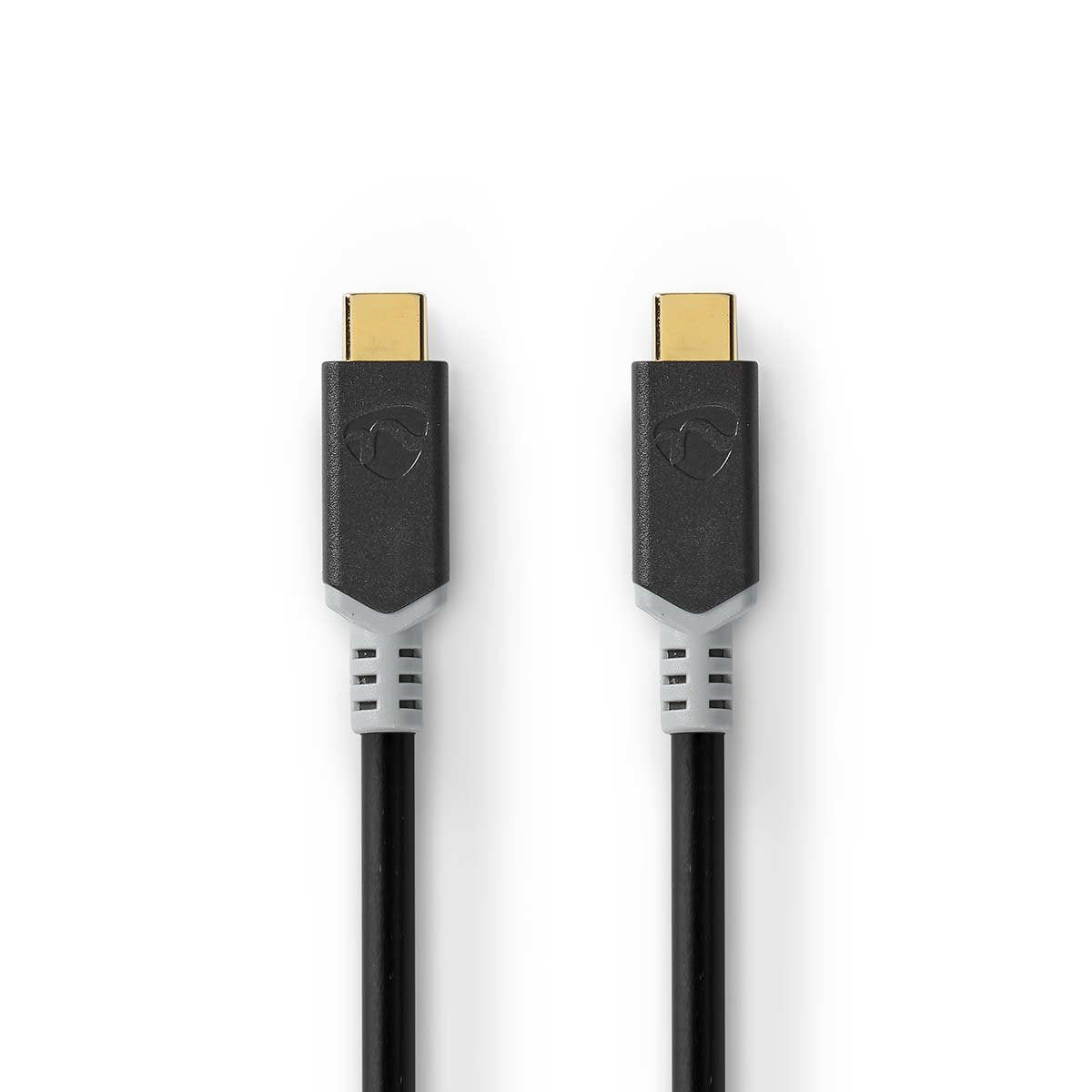 Cable Nedis  Usb 3.2 Gen 2x2  Usb-C  Plug  Usb-C  Plug  4k@60hz  20 Gbps  Gilded  2.00 M  Round  Pvc  Silver  Packaging With Si