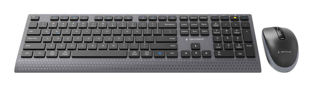 Gembird Dual-Mode Slim Wireless Desktop Set 2.4g+Bt Us Layout