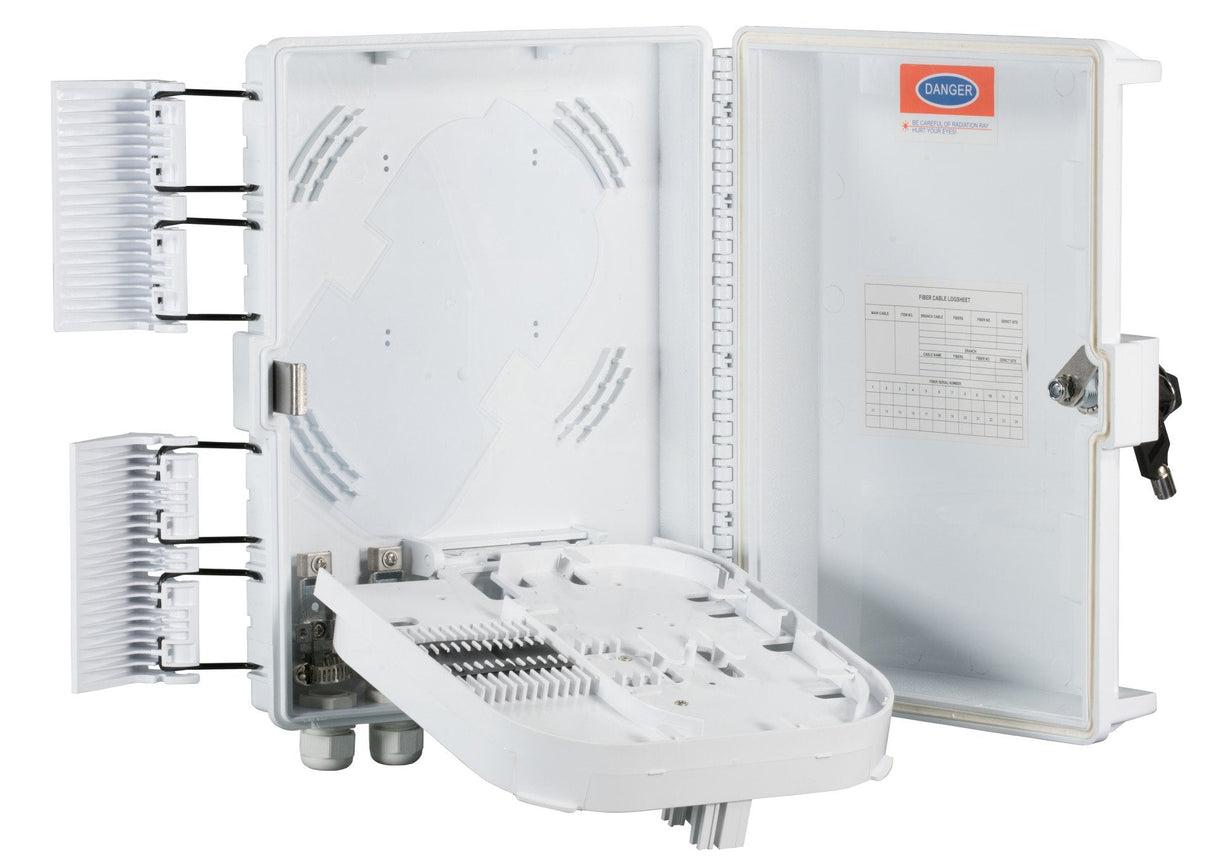 Ftth-Box-Out-1 Ftth Ip65 Anschlussbox Für 16 Fasern 16 Kupplungen U.Faserübe