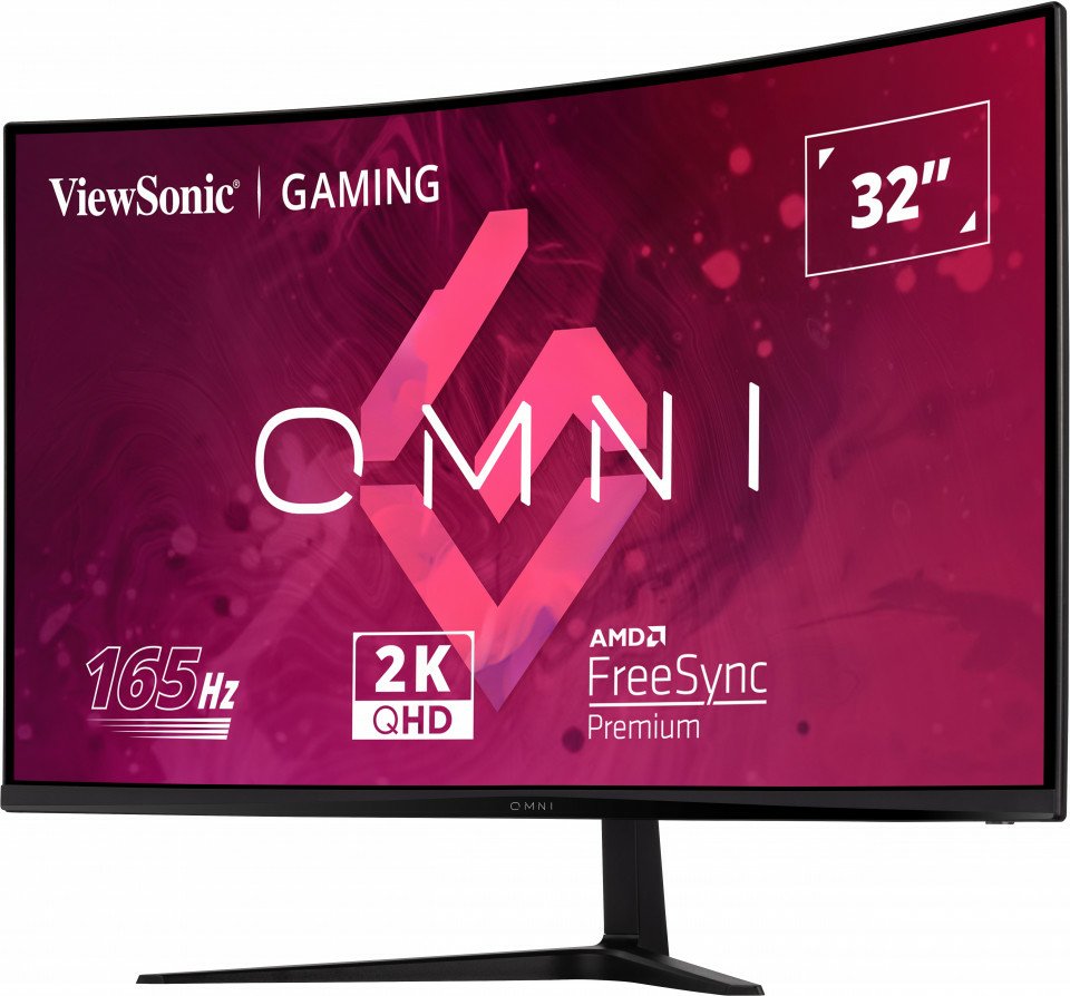 Viewsonic Omni Gaming Vx3218c-2k - Led Monitor - Gaming - Curved - 32 [31.5 Viewable] - 2560 X 1440 Qhd @ 165 Hz - Va - 250 Cd/M² - 1 Ms - Hdmi, Displayport - Speakers