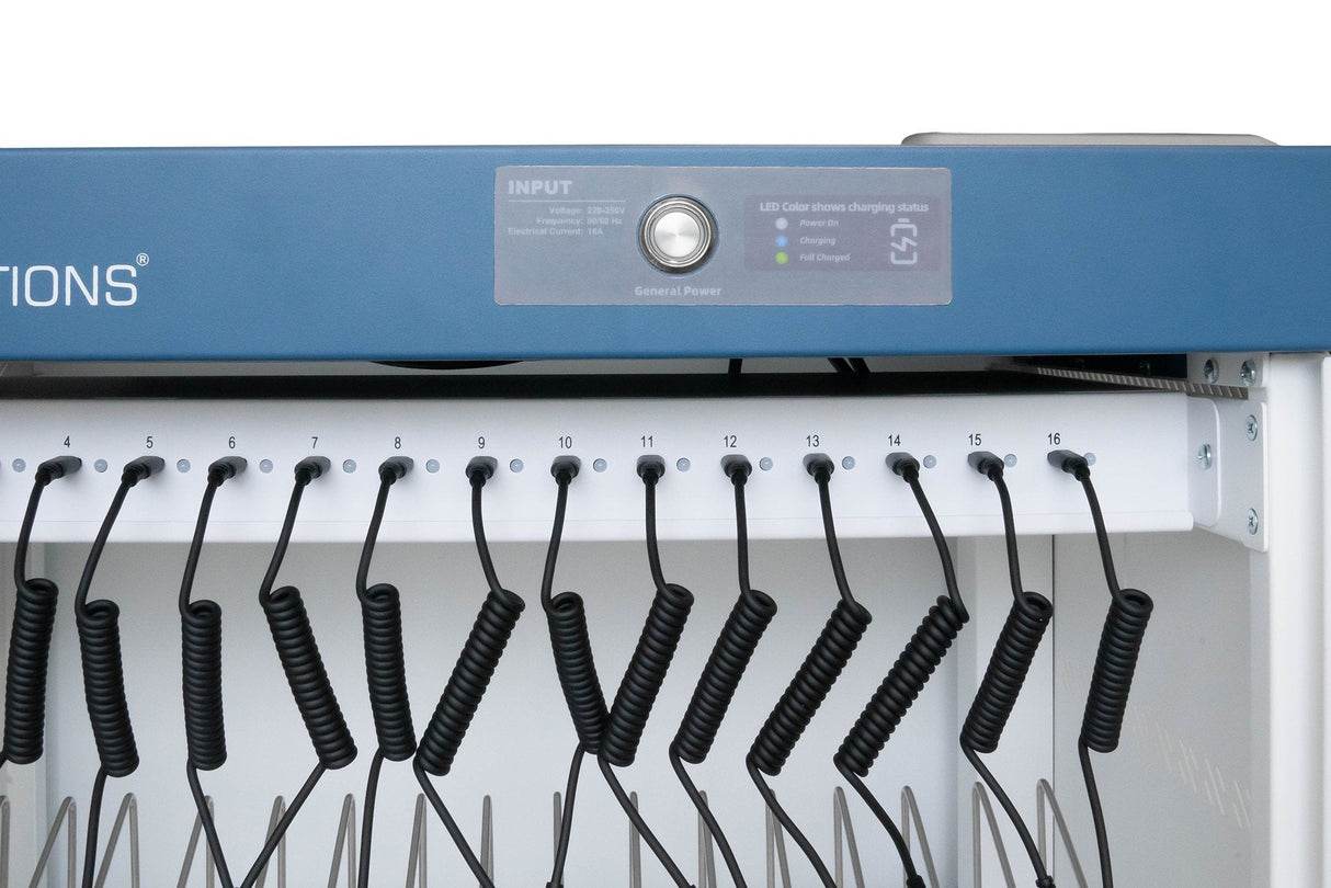 Goodconnections Gemma T32c Tablet-Ladewagen Usb-C 18w Port Pd3.0 Qc3.0 Weiss Blau