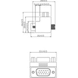 Adaptador Inline Vga 90° 15 Pines Macho A Hembra