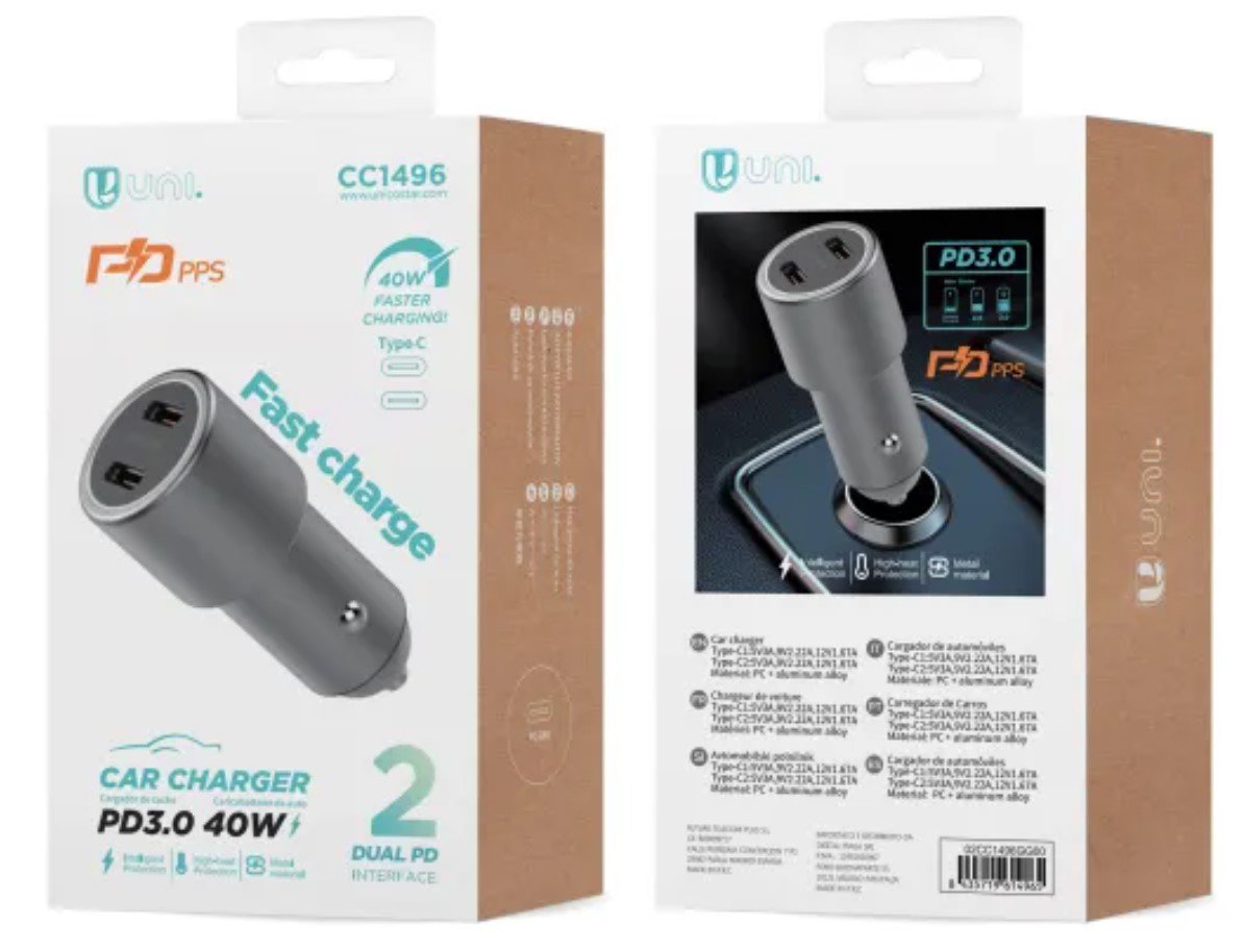 Cargador Unico Coche Dual Doble Usb Tipo(C) 40w