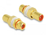 Delock Audio Adapter Cinch Buchse Zu Buchse Zum Einbau, Farbring Rot
